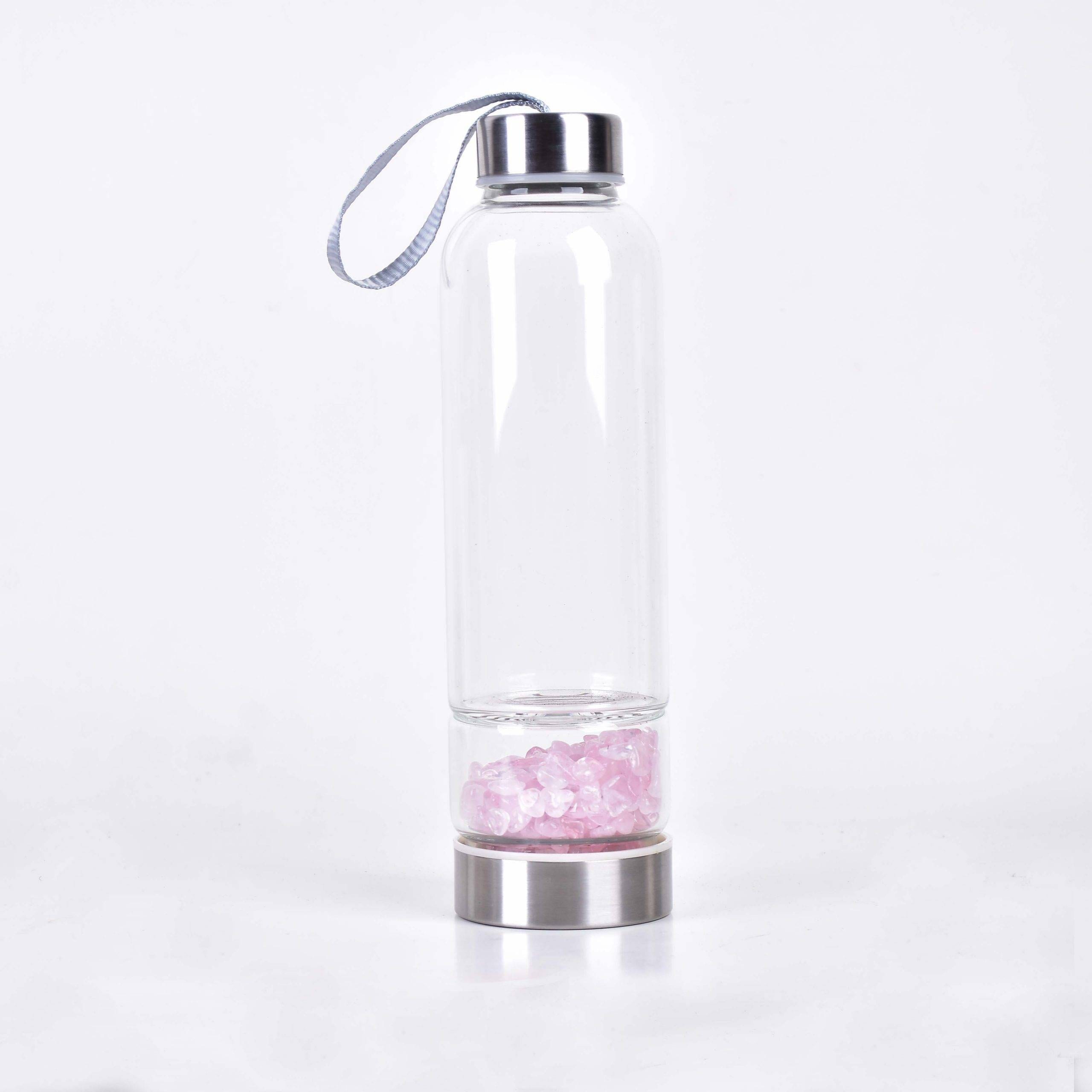 Glass Water Bottle with Natural Stones - Nature Eco Shop