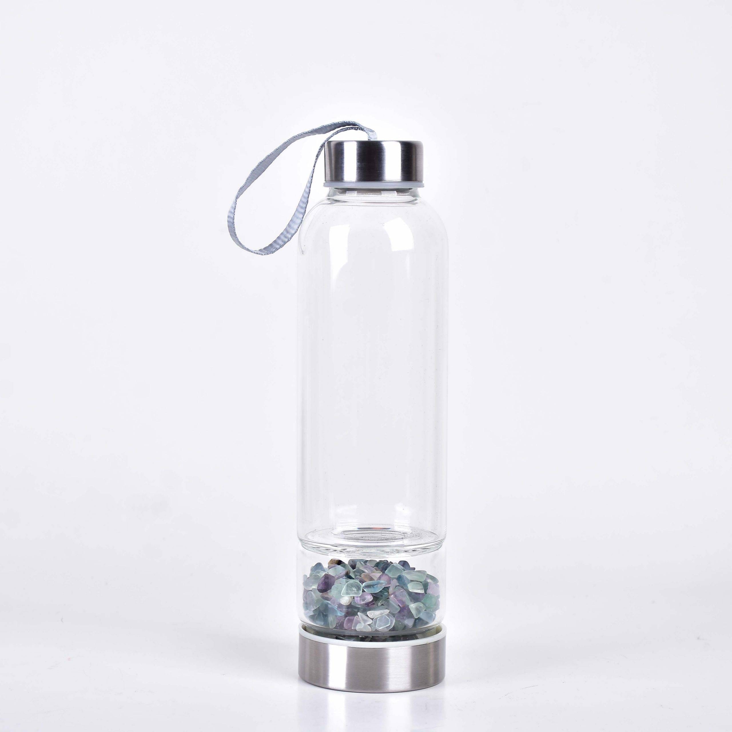 Glass Water Bottle with Natural Stones - Nature Eco Shop