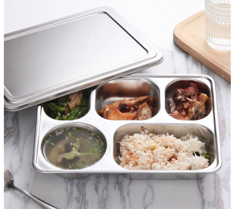 5 Compartments Stainless Steel Lunch Box