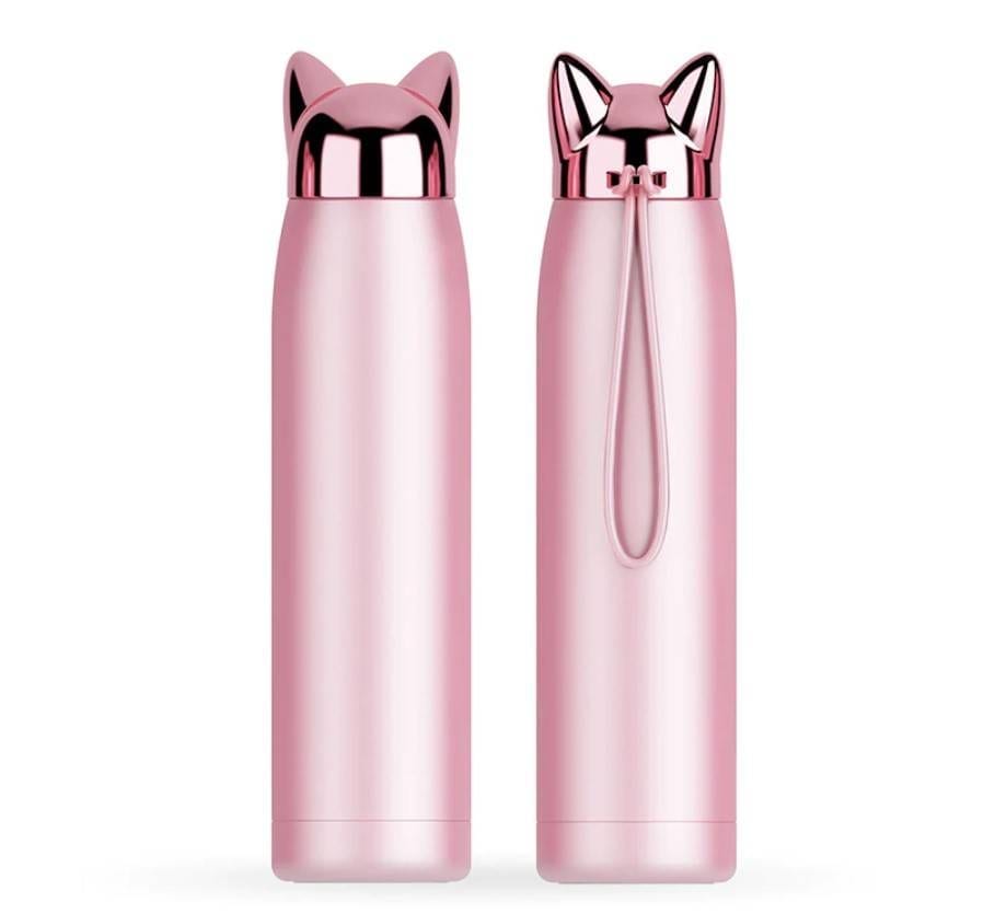 Cat Ears Lid Stainless Steel Water Bottle