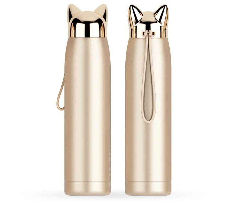 Cat Ears Lid Stainless Steel Water Bottle