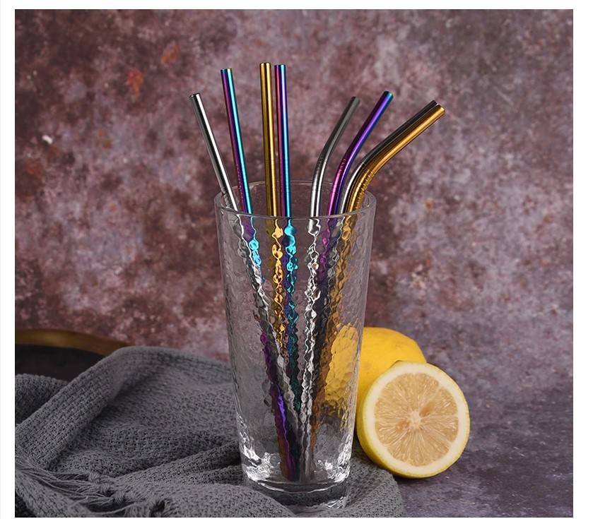 304 Stainless Steel Drinking Straws 4/8 Pcs Set