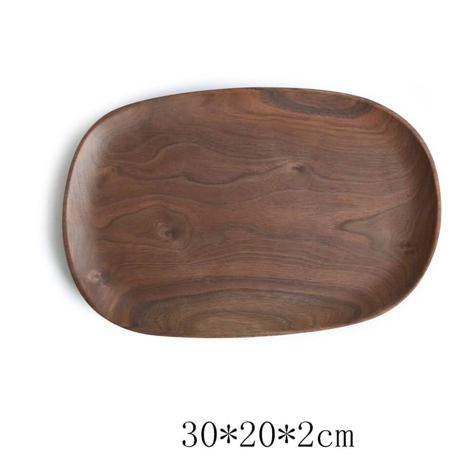 Irregular Shaped Walnut Wooden Dishes Set
