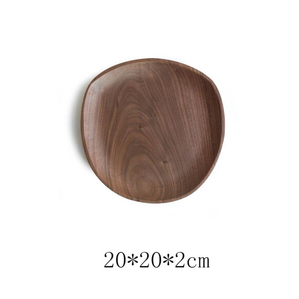 Irregular Shaped Walnut Wooden Dishes Set