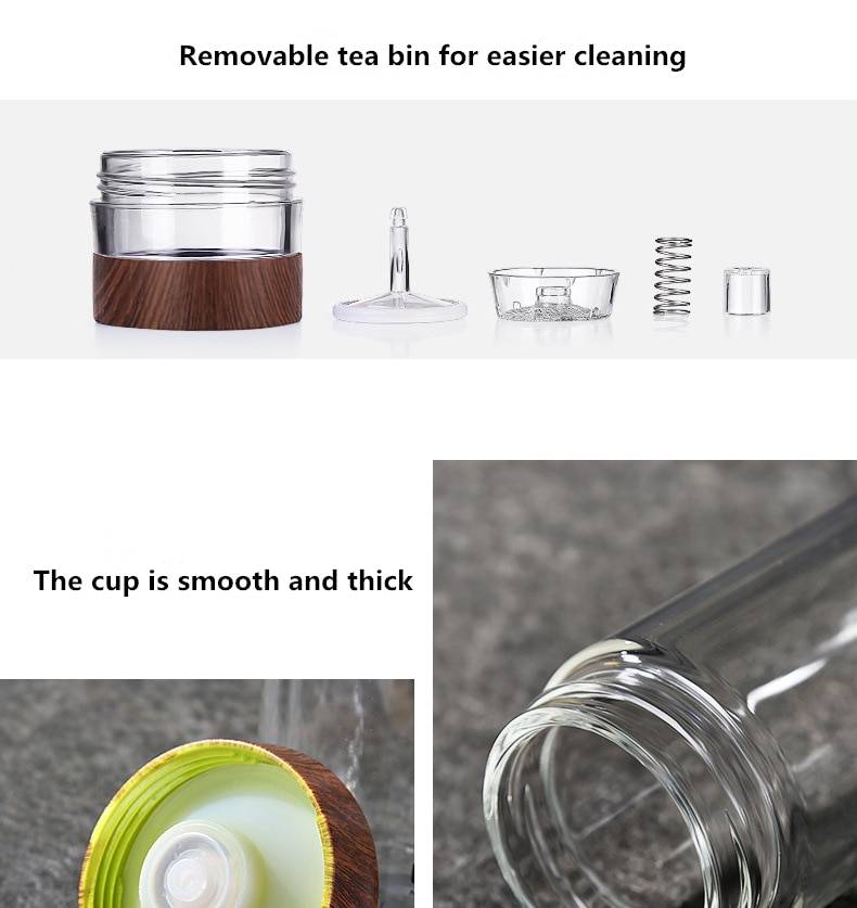 Double Wall Glass Tea Infuser Bottle