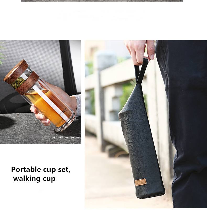 Double Wall Glass Tea Infuser Bottle