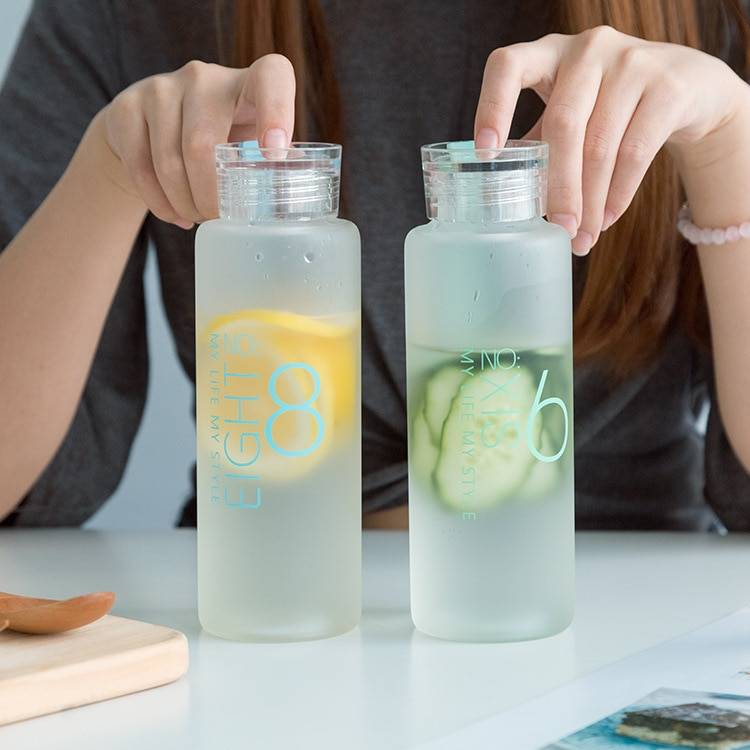 Portable Glass Water Bottle with Rope