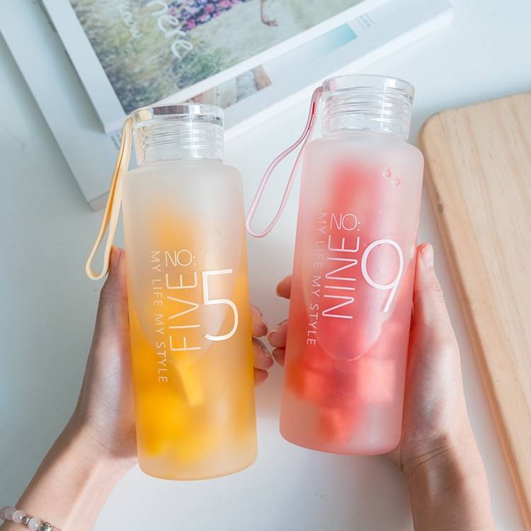 Portable Glass Water Bottle with Rope