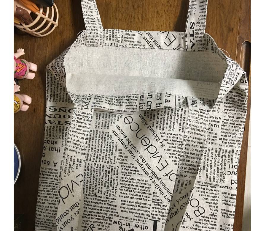 Newspaper Print Cotton and Linen Tote Bag