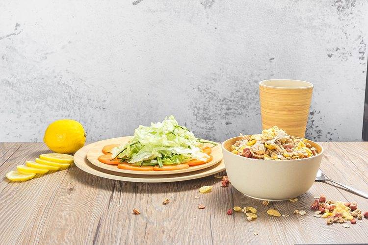 Bamboo Wood Grain Tableware Set