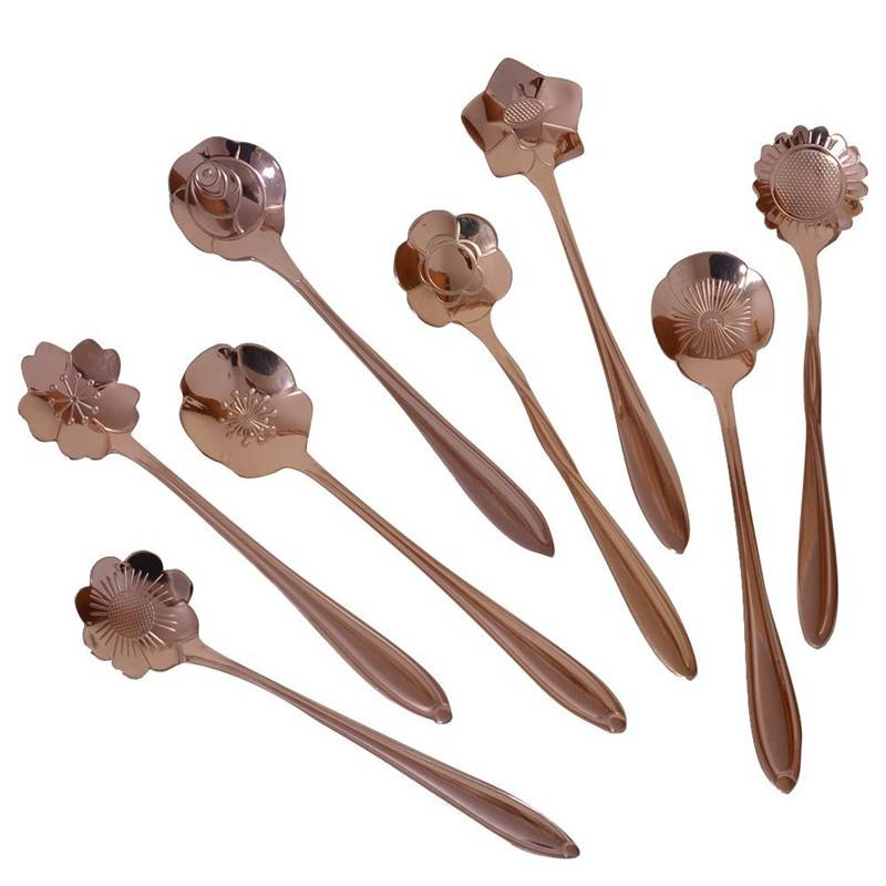 Floral Shaped Stainless Steel Tea Spoons Set - Nature Eco Shop