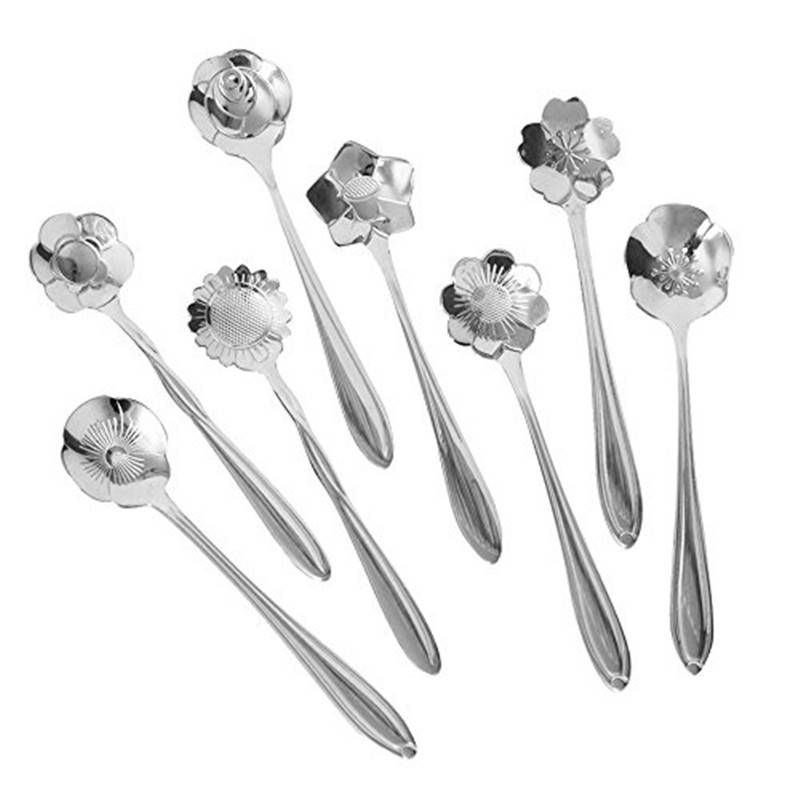 Floral Shaped Stainless Steel Tea Spoons Set