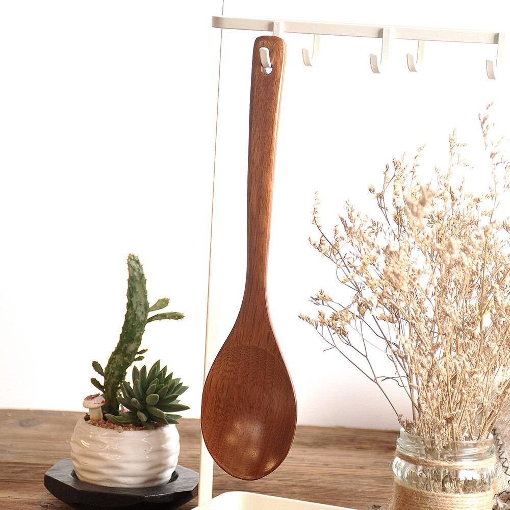 Long Wooden Cooking Spatula