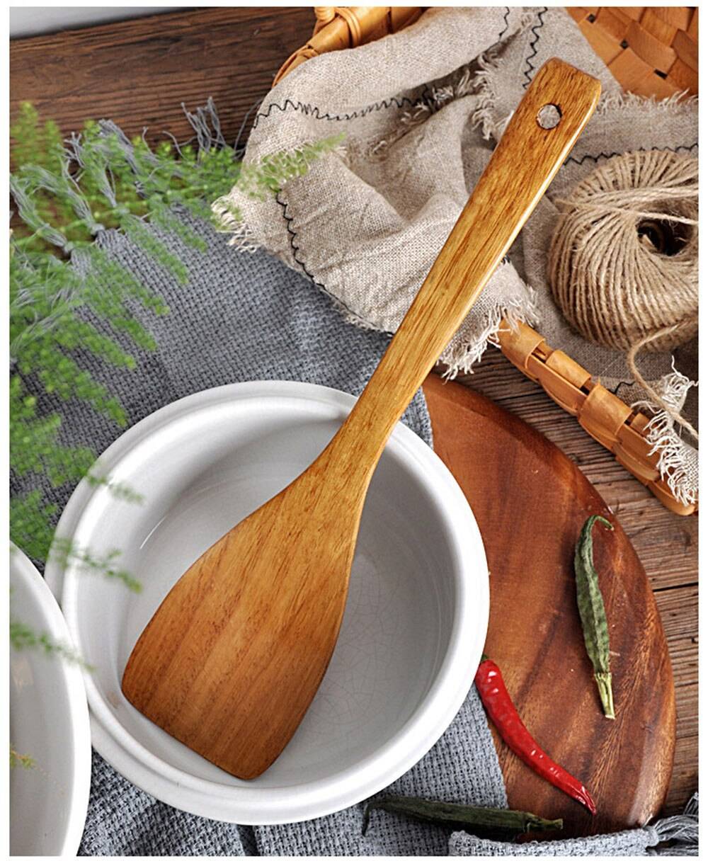 Long Wooden Cooking Spatula
