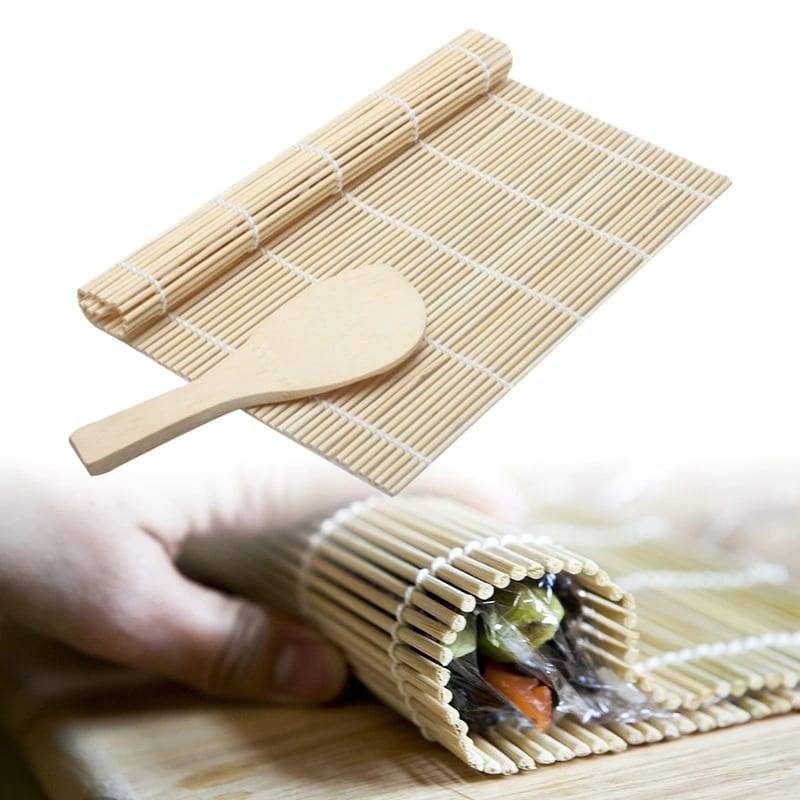 Traditional Bamboo Sushi Making Mat and Spatula Nature Eco Shop