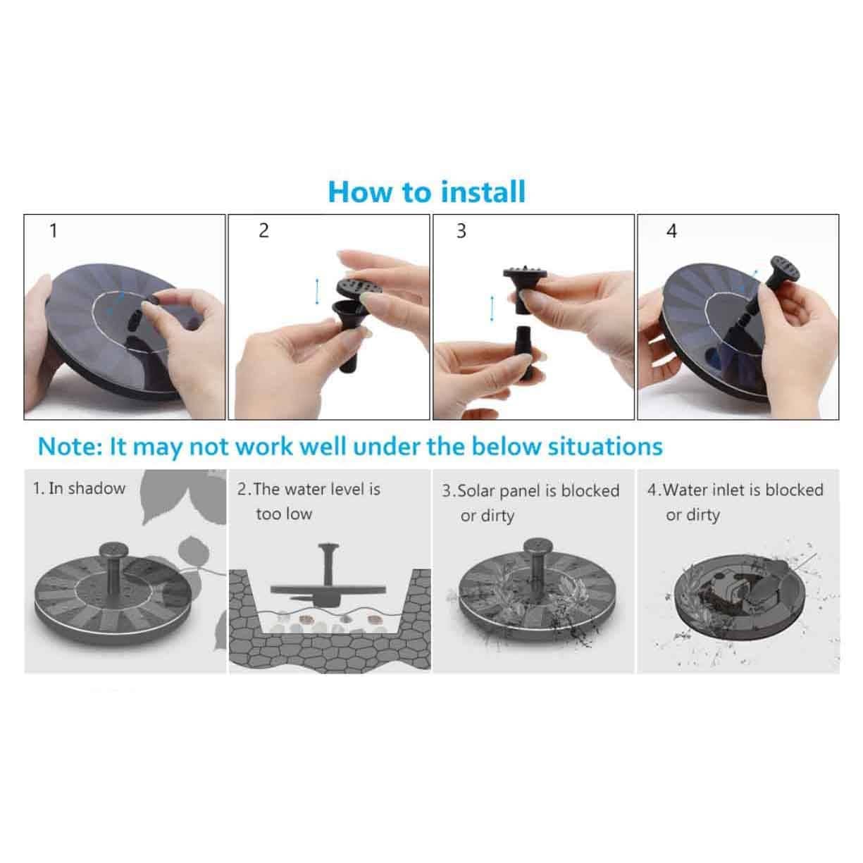 Portable Solar Power Fountain – SPECIAL OFFER New Arrivals Type : SINGLE 30% OFF (Solar Fountain & Accessories Bag) Portable Solar Power Fountain - SPECIAL OFFER New Arrivals Type : SINGLE 30% OFF (Solar Fountain & Accessories Bag)
