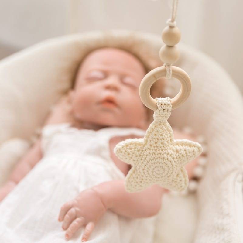 Toys for Play Gym Baby Wood Crochet Star Unicorn