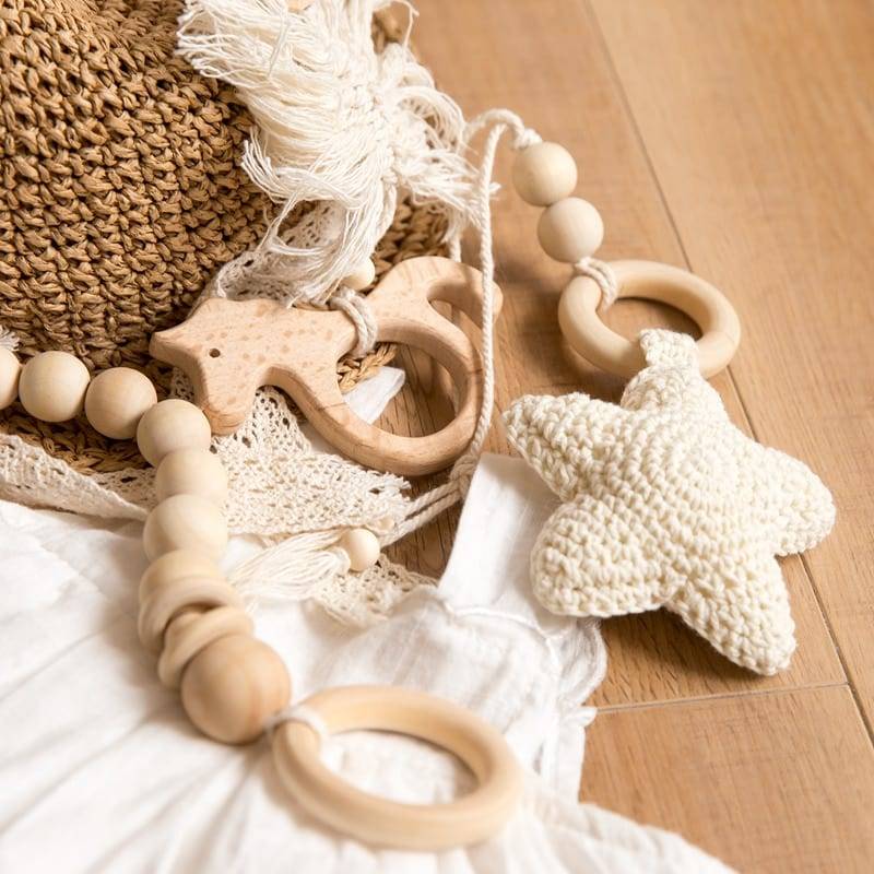 Toys for Play Gym Baby Wood Crochet Star Unicorn