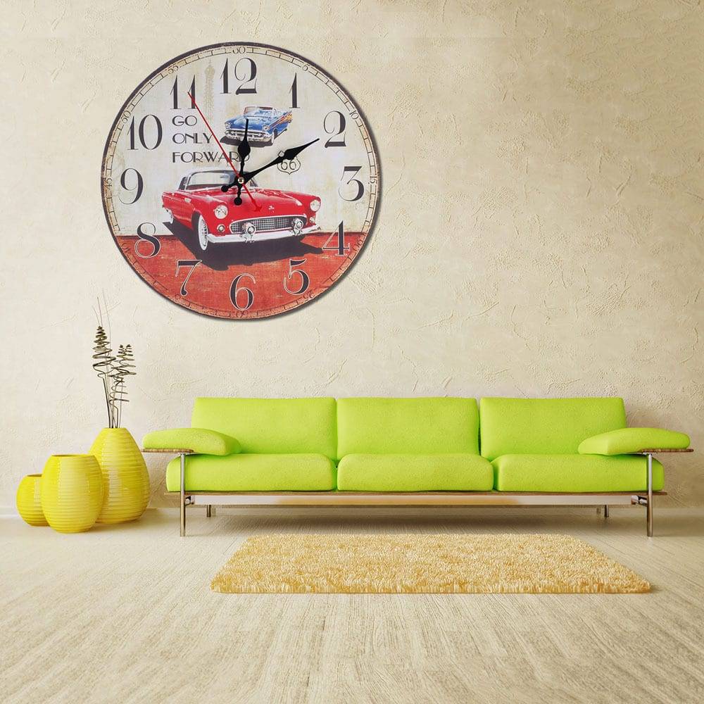 Wall Clock Beautiful Colorful Living Room Bar Cafe Personality Loft Industrial Wind Large Decorative Nostalgic Retro Watch 60049