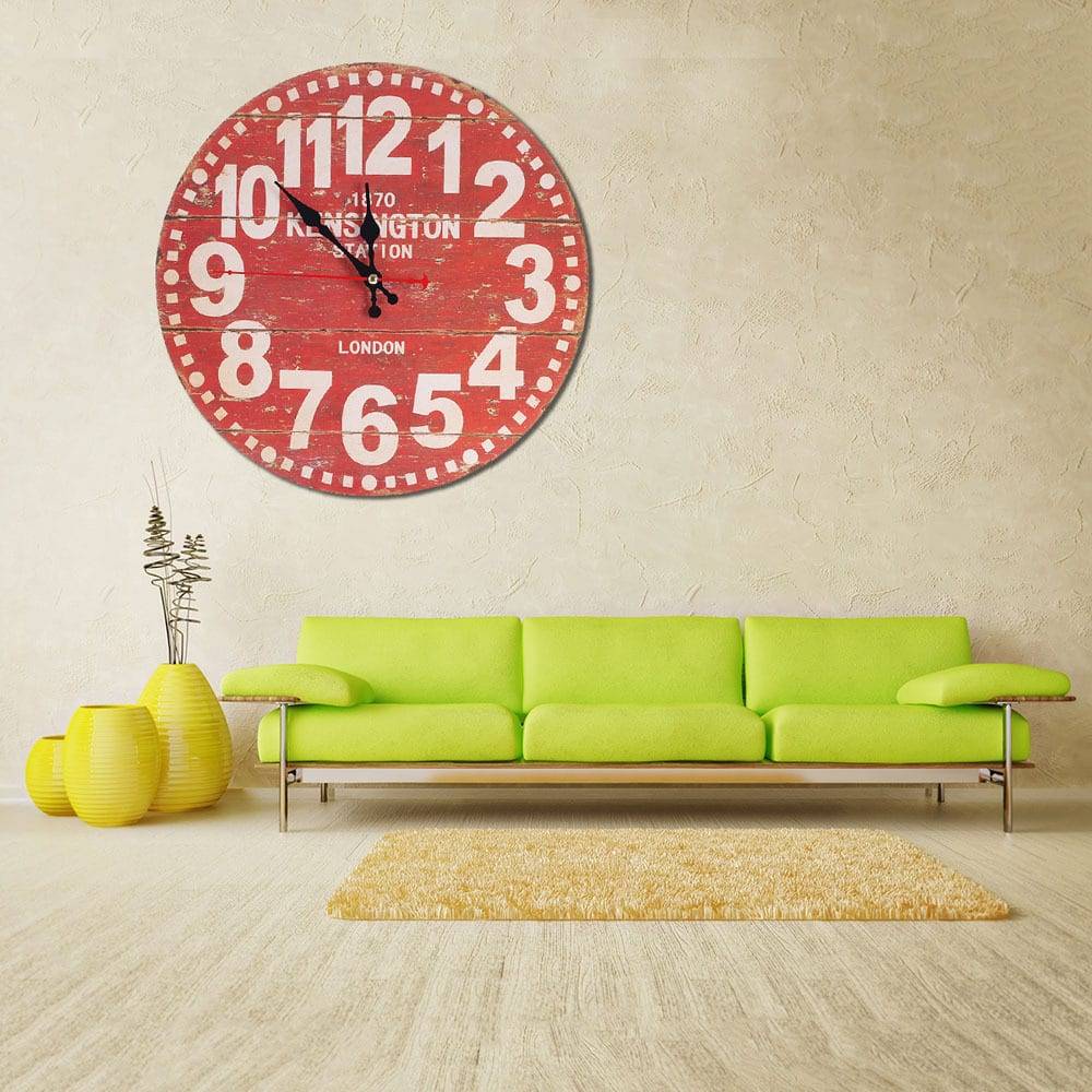 Wall Clock Beautiful Colorful Living Room Bar Cafe Personality Loft Industrial Wind Large Decorative Nostalgic Retro Watch 60049
