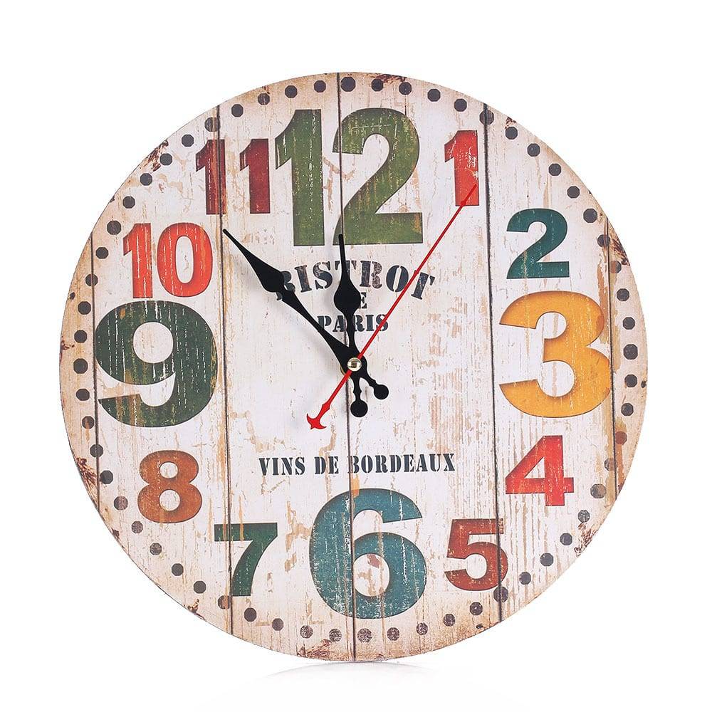 Wall Clock Beautiful Colorful Living Room Bar Cafe Personality Loft Industrial Wind Large Decorative Nostalgic Retro Watch 60049