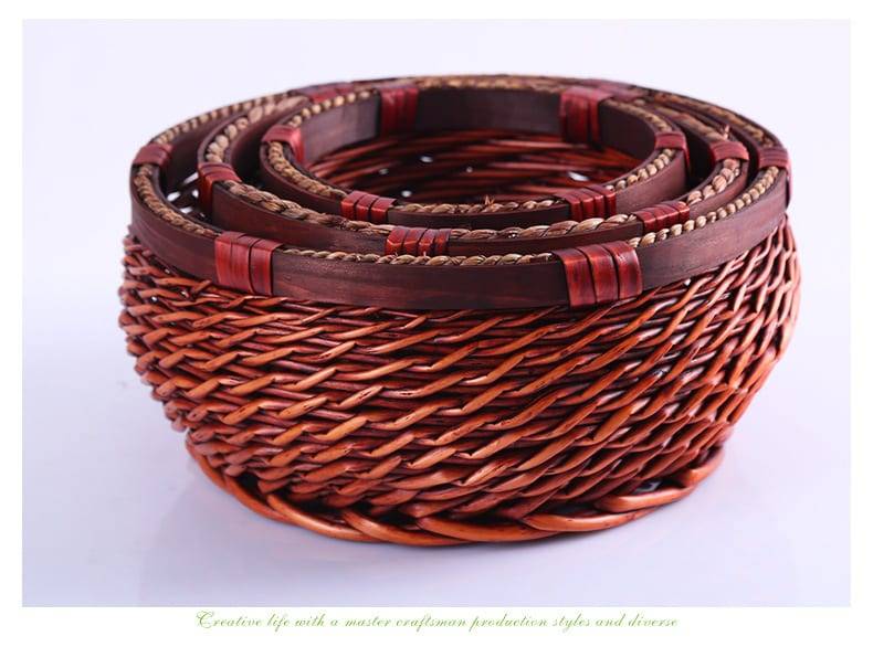 2018 New Creative Storage Basket Waterproof Wicker Hand-woven Fruit And Vegetable Flower Organizer Desktop Storage Basket-66926