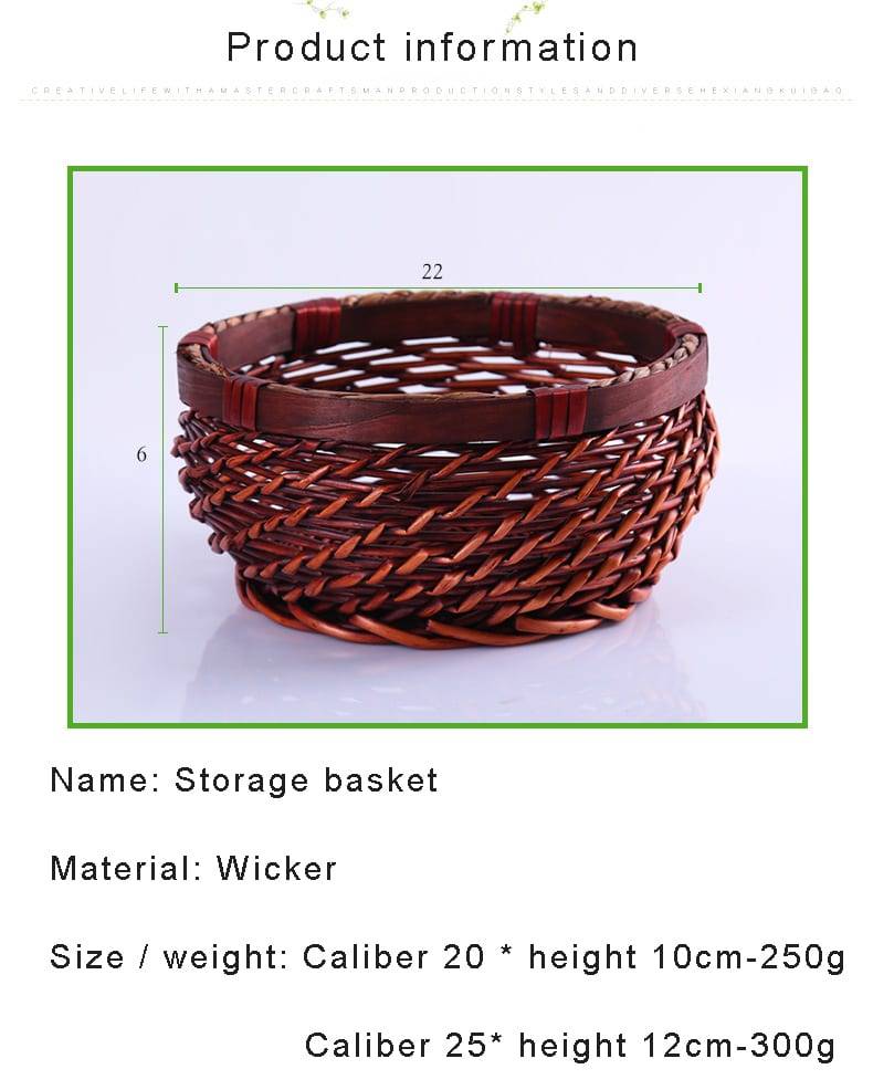 2018 New Creative Storage Basket Waterproof Wicker Hand-woven Fruit And Vegetable Flower Organizer Desktop Storage Basket-66926