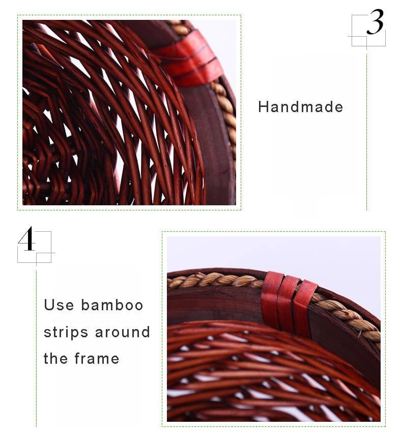 2018 New Creative Storage Basket Waterproof Wicker Hand-woven Fruit And Vegetable Flower Organizer Desktop Storage Basket-66926