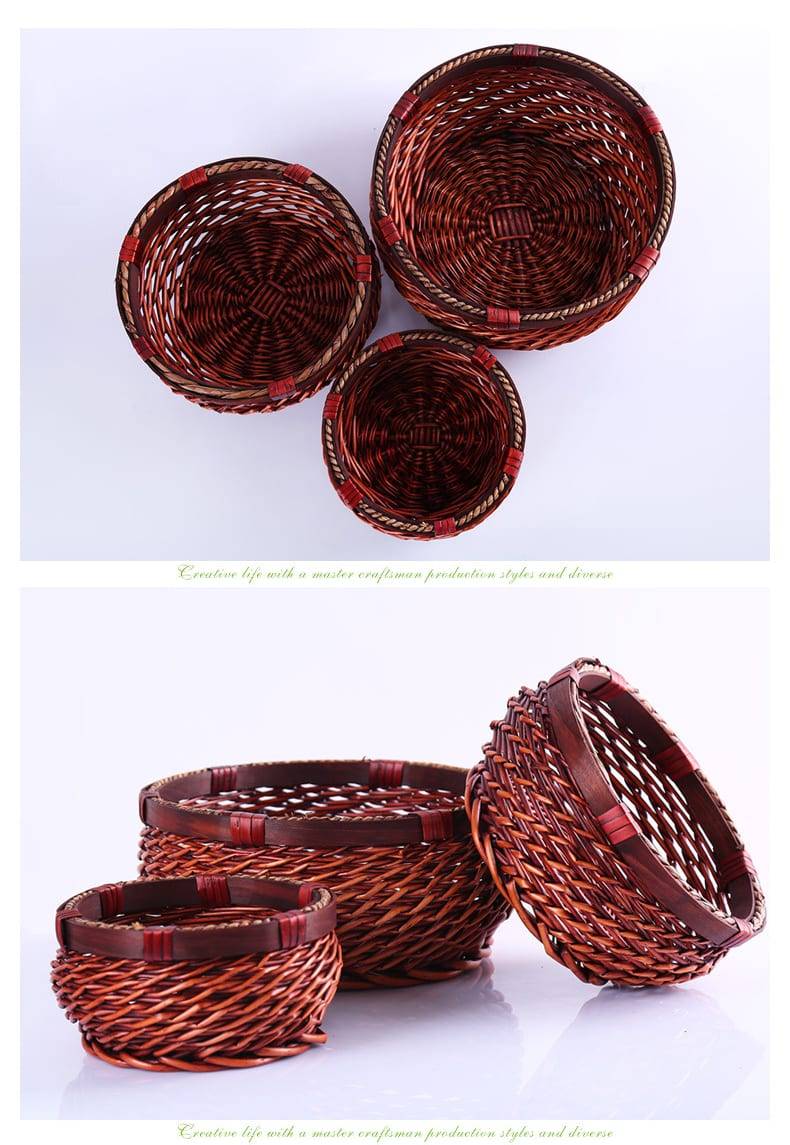 2018 New Creative Storage Basket Waterproof Wicker Hand-woven Fruit And Vegetable Flower Organizer Desktop Storage Basket-66926