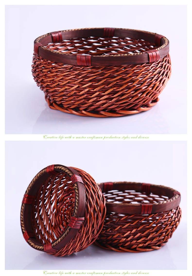 2018 New Creative Storage Basket Waterproof Wicker Hand-woven Fruit And Vegetable Flower Organizer Desktop Storage Basket-66926