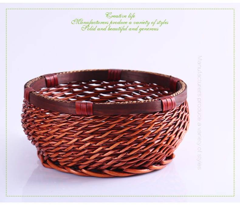 2018 New Creative Storage Basket Waterproof Wicker Hand-woven Fruit And Vegetable Flower Organizer Desktop Storage Basket-66926