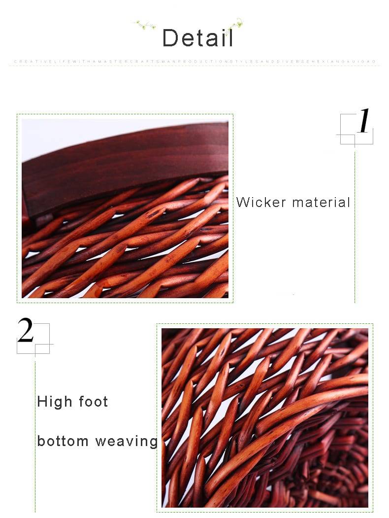 2018 New Creative Storage Basket Waterproof Wicker Hand-woven Fruit And Vegetable Flower Organizer Desktop Storage Basket-66926