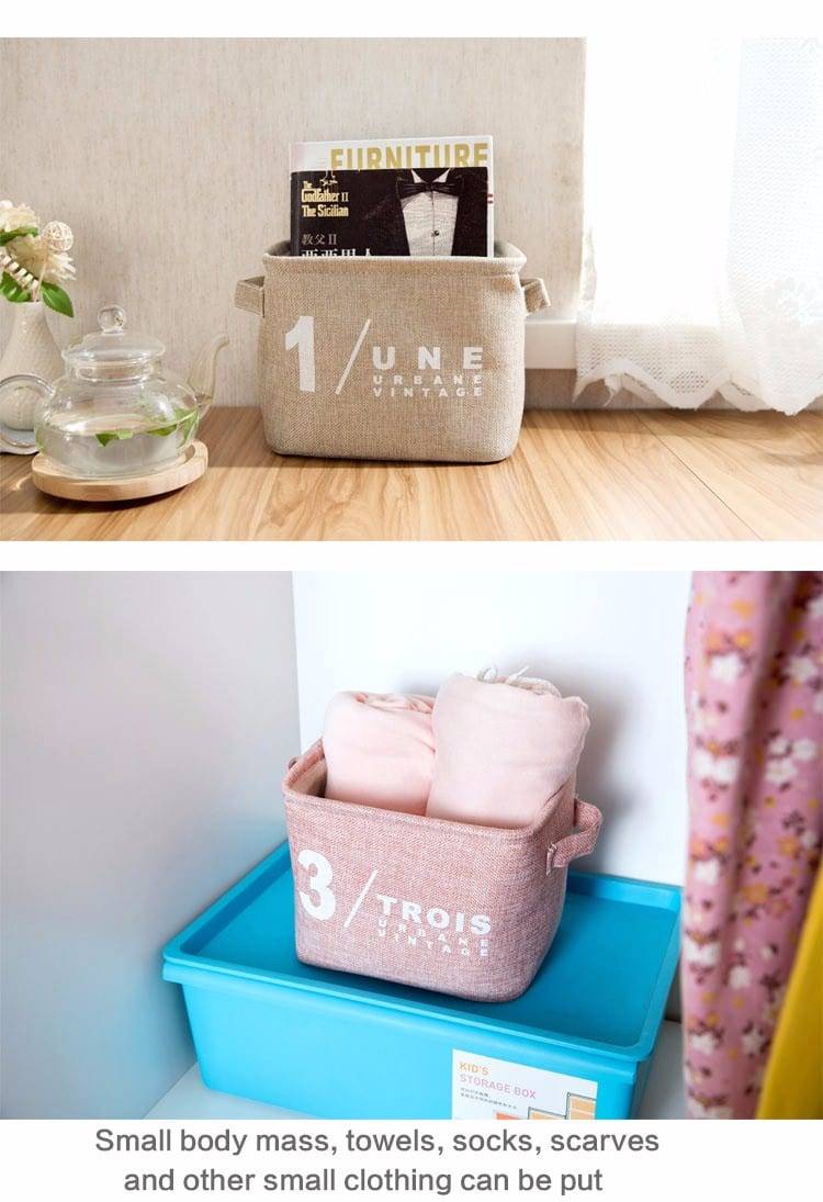 1pc Cotton Debris Storage Basket Kitchen Bathroom Storage Basket Desktop Portable Small Storage Box Storage Baskets 64017