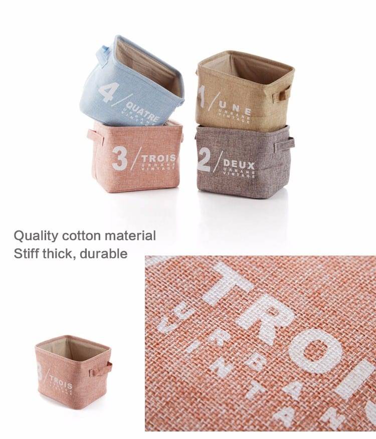 1pc Cotton Debris Storage Basket Kitchen Bathroom Storage Basket Desktop Portable Small Storage Box Storage Baskets 64017