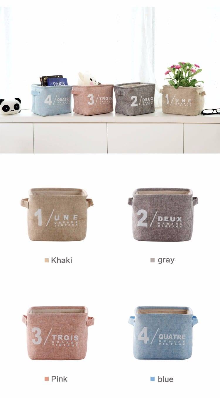 1pc Cotton Debris Storage Basket Kitchen Bathroom Storage Basket Desktop Portable Small Storage Box Storage Baskets 64017