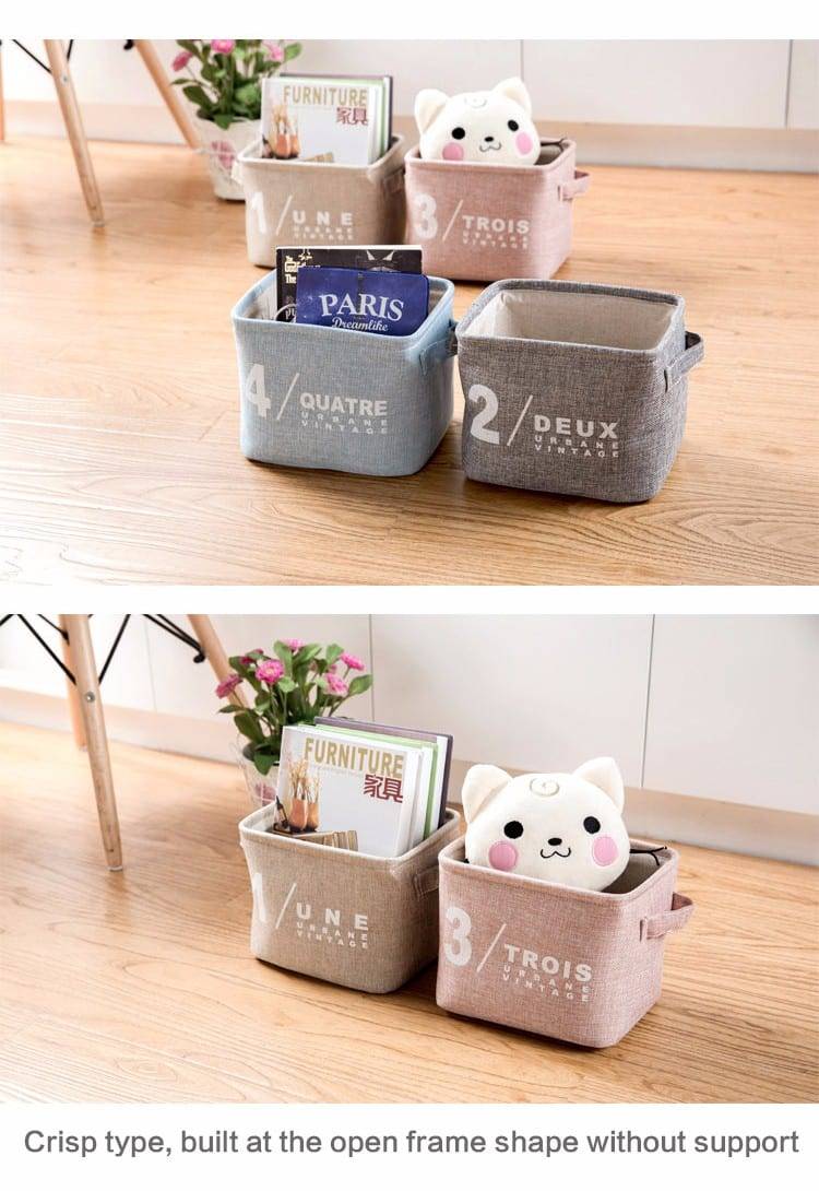 1pc Cotton Debris Storage Basket Kitchen Bathroom Storage Basket Desktop Portable Small Storage Box Storage Baskets 64017