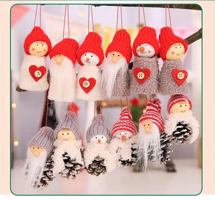 Creative Cartoon Santa Claus Cute Snowman Doll Pendant 3PC Christmas Tree Decoration Ornaments Christmas Home Decoration-67000