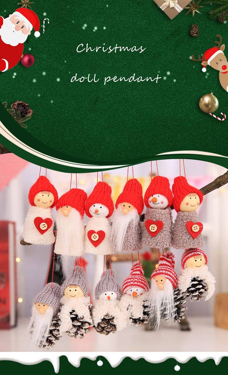 Creative Cartoon Santa Claus Cute Snowman Doll Pendant 3PC Christmas Tree Decoration Ornaments Christmas Home Decoration-67000