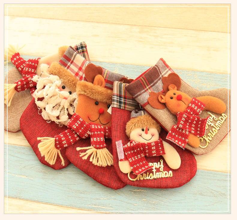 Best selling Christmas Socks Gift Bags Stereo Snowman Elk Candy Gift Bag Pendant Organizer Christmas Tree Decoration for Home