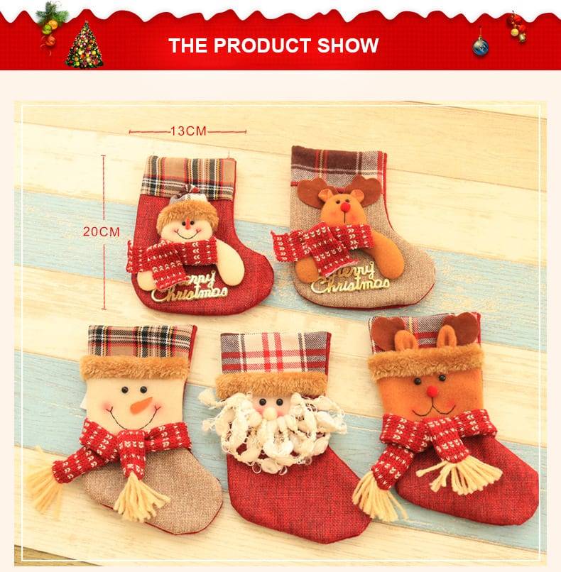 Best selling Christmas Socks Gift Bags Stereo Snowman Elk Candy Gift Bag Pendant Organizer Christmas Tree Decoration for Home
