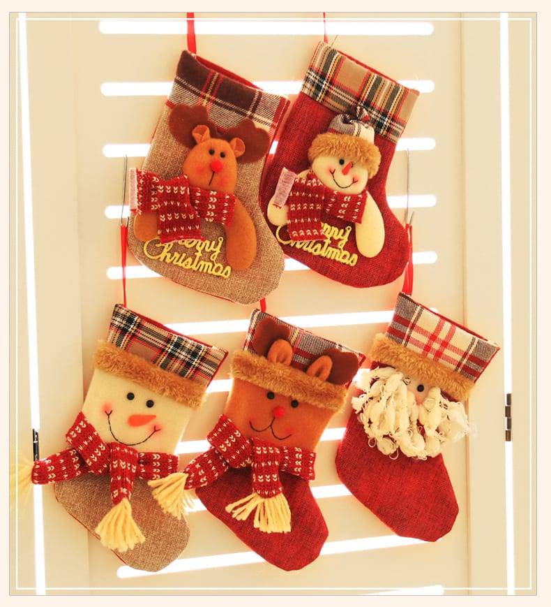 Best selling Christmas Socks Gift Bags Stereo Snowman Elk Candy Gift Bag Pendant Organizer Christmas Tree Decoration for Home