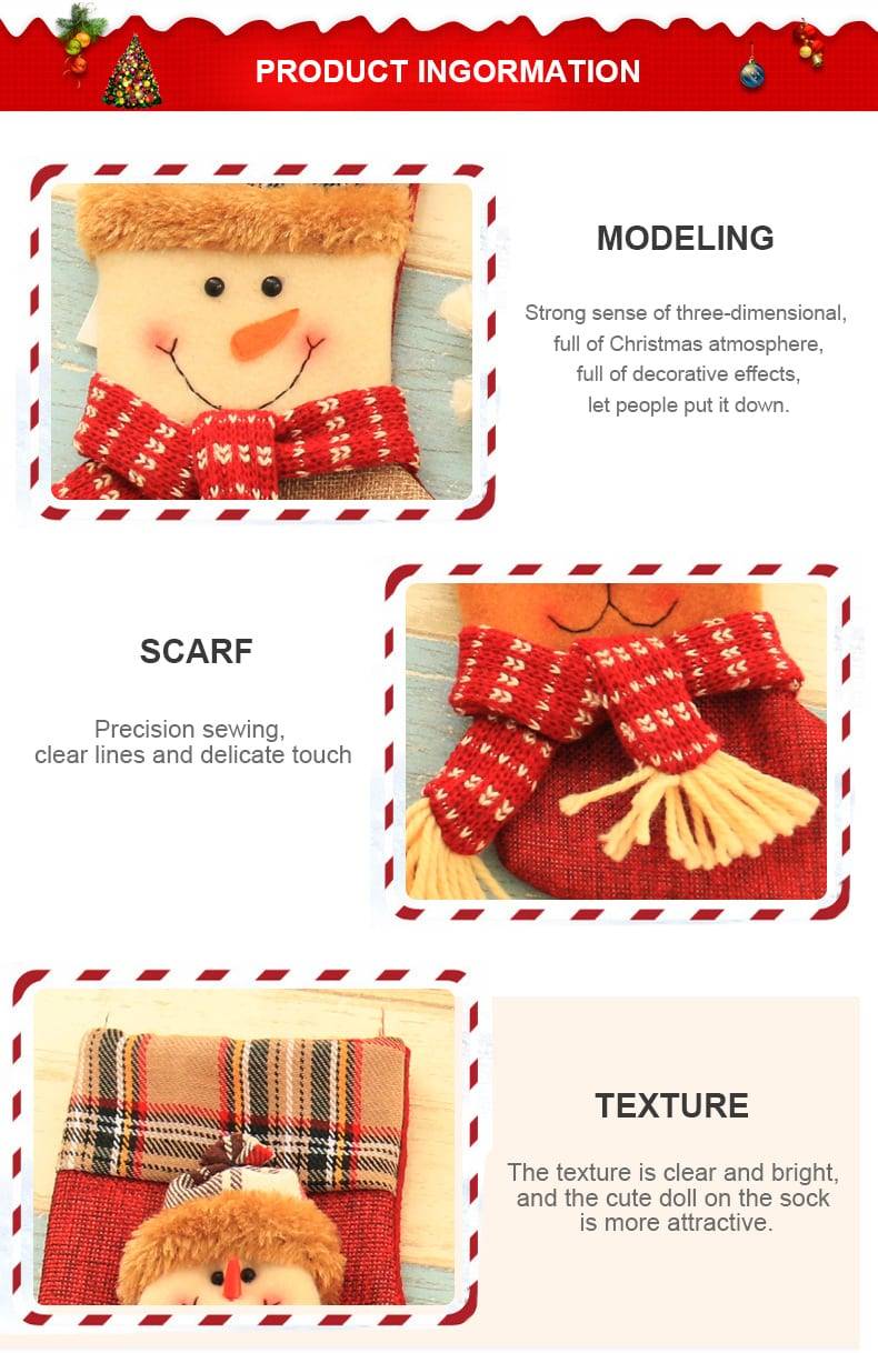 Best selling Christmas Socks Gift Bags Stereo Snowman Elk Candy Gift Bag Pendant Organizer Christmas Tree Decoration for Home