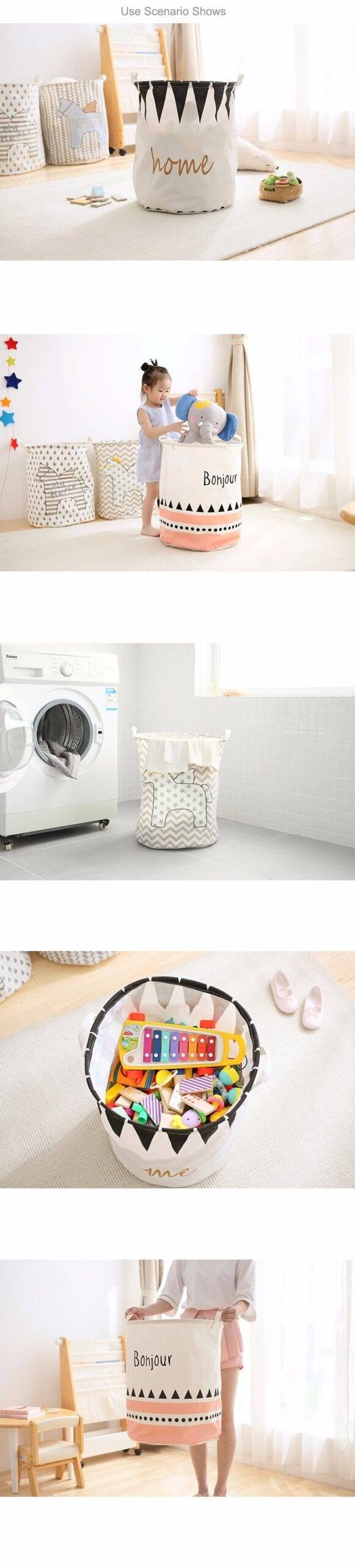 2020 Waterproof Dirty Barrel Folding Toy Creative Clothes Basket Bra Necktie Socks Storage Box Bag Bins Organizer Laundry Basket