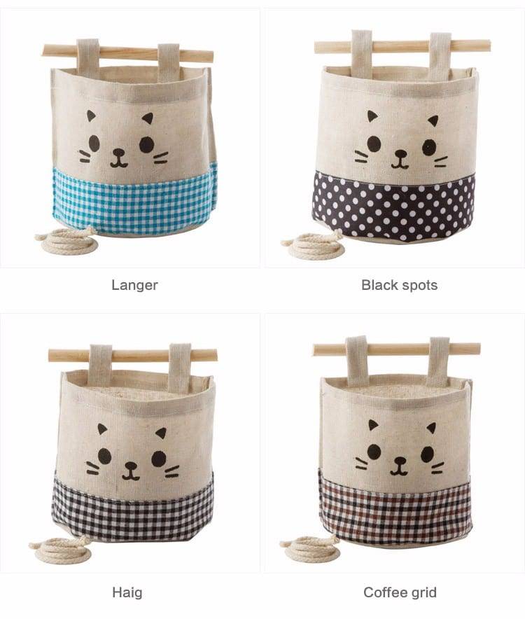 NEW Linen/Cotton Fabric Wall Door Closet Hanging Storage Bag Case 4 Styles Organizer For Cosmetics Storage Containers Organizer