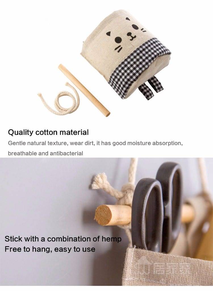 NEW Linen/Cotton Fabric Wall Door Closet Hanging Storage Bag Case 4 Styles Organizer For Cosmetics Storage Containers Organizer