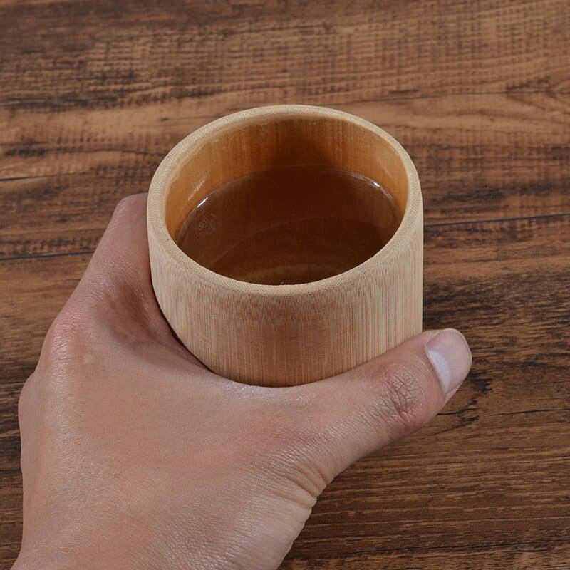 Green Natural Pure Handmade Bamboo Toothbrush Cups Water Cup Bamboo Round Ethically Sourced Tea Cups Small Gift