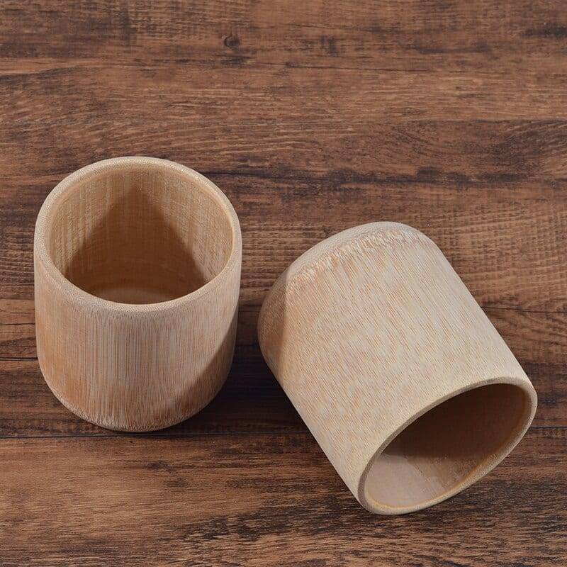 Green Natural Pure Handmade Bamboo Toothbrush Cups Water Cup Bamboo Round Ethically Sourced Tea Cups Small Gift