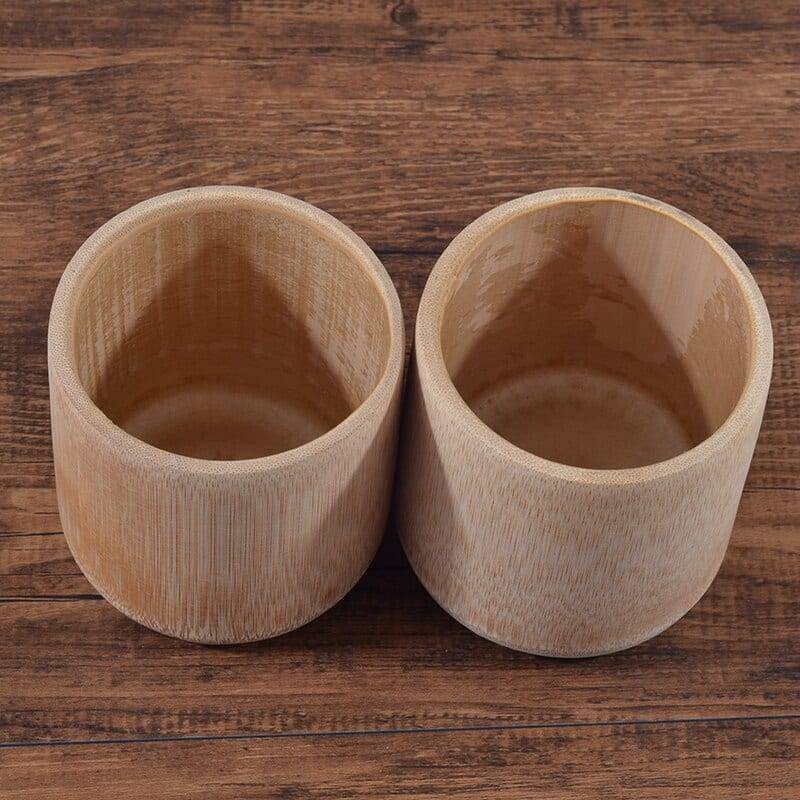 Green Natural Pure Handmade Bamboo Toothbrush Cups Water Cup Bamboo Round Ethically Sourced Tea Cups Small Gift
