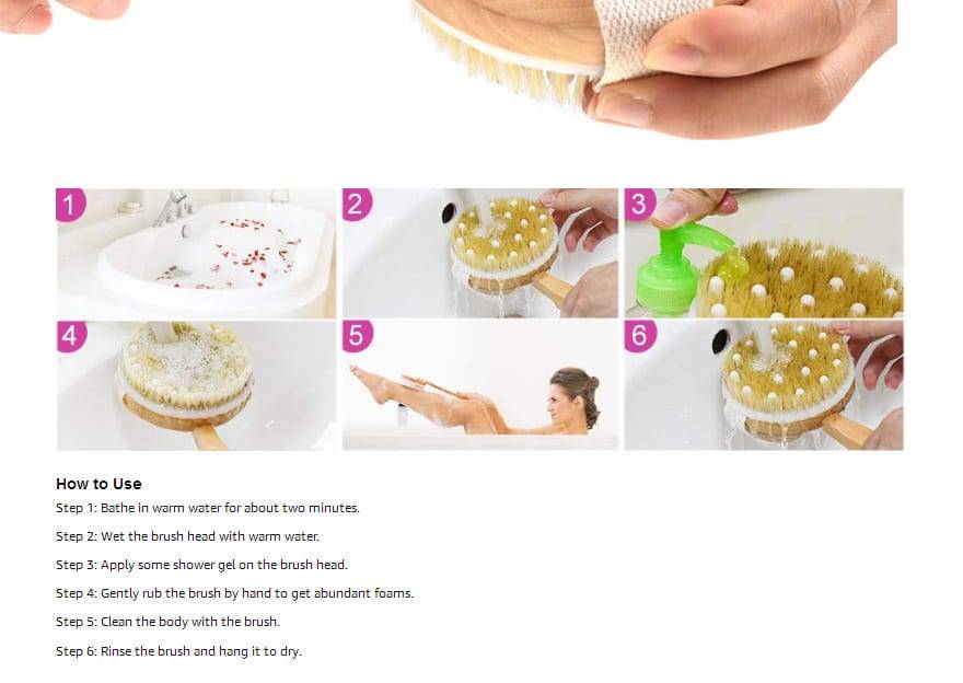 Wooden Massage Bath Brush Natural Bristle Exfoliation Fat Removal Shower Bbrush Long Wooden Handle Dry Brushing D30