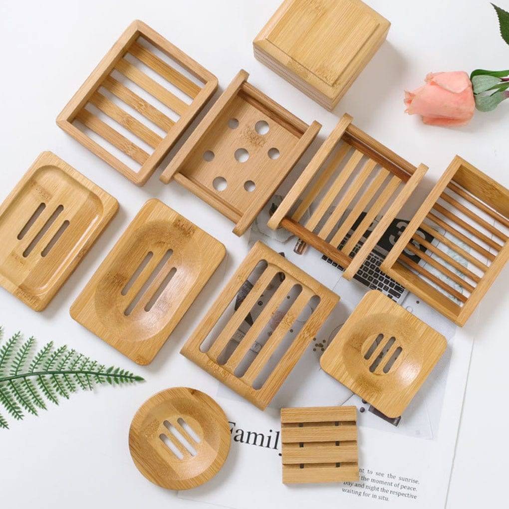 Wooden Bamboo Soap Tray Holder Nature Eco Shop